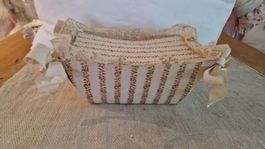 Antiker Stoffkorb/Schachtel  aus Frankreich Shabby