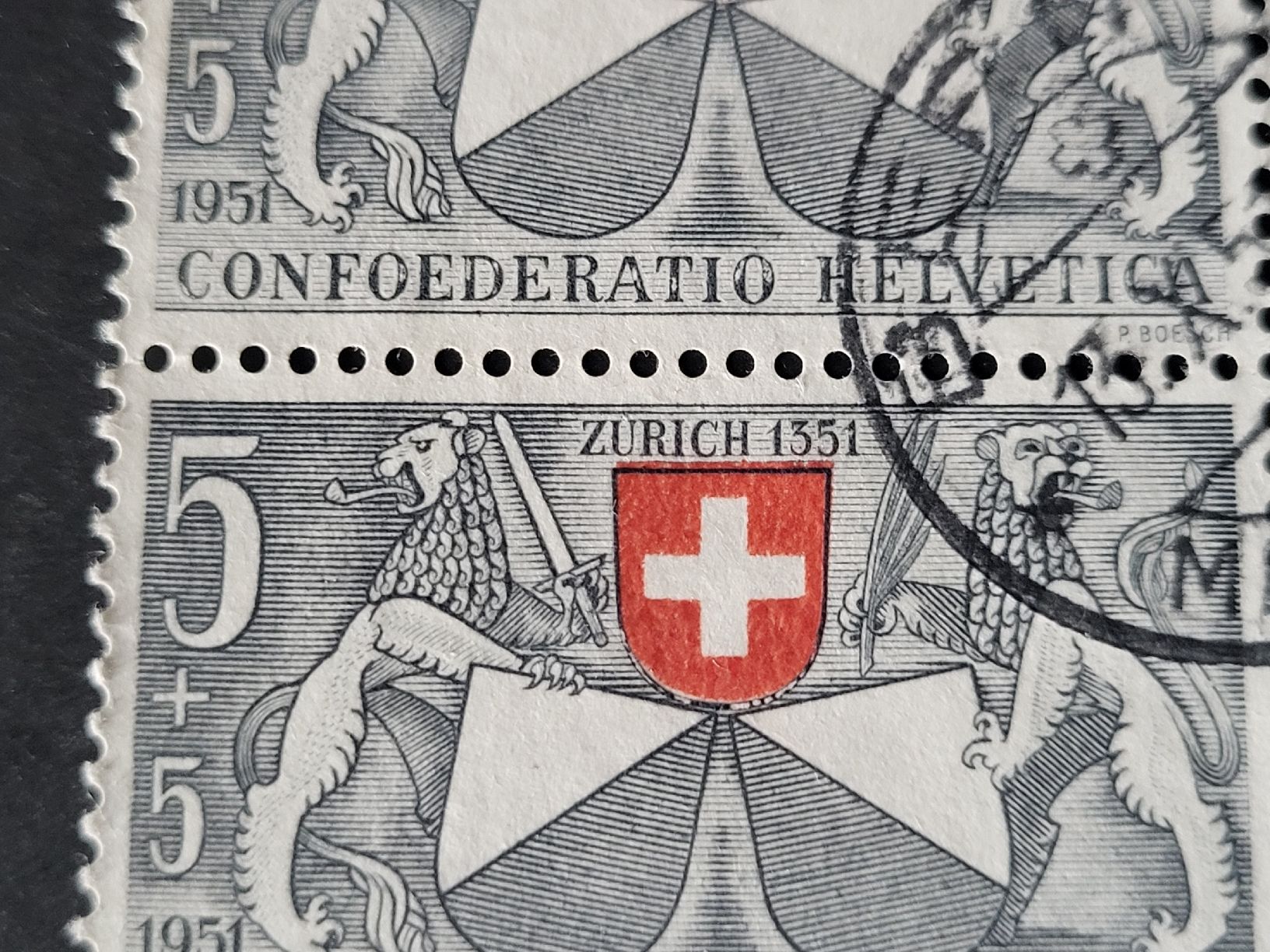 Tutti i francobolli: 1951, Pro Patria 4er Block mit Abarten  – Usato da stäfa venduto da brandy66 1