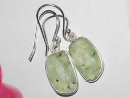 Ohrringe PREHNIT 925 Silber fazetiert VP 69,-