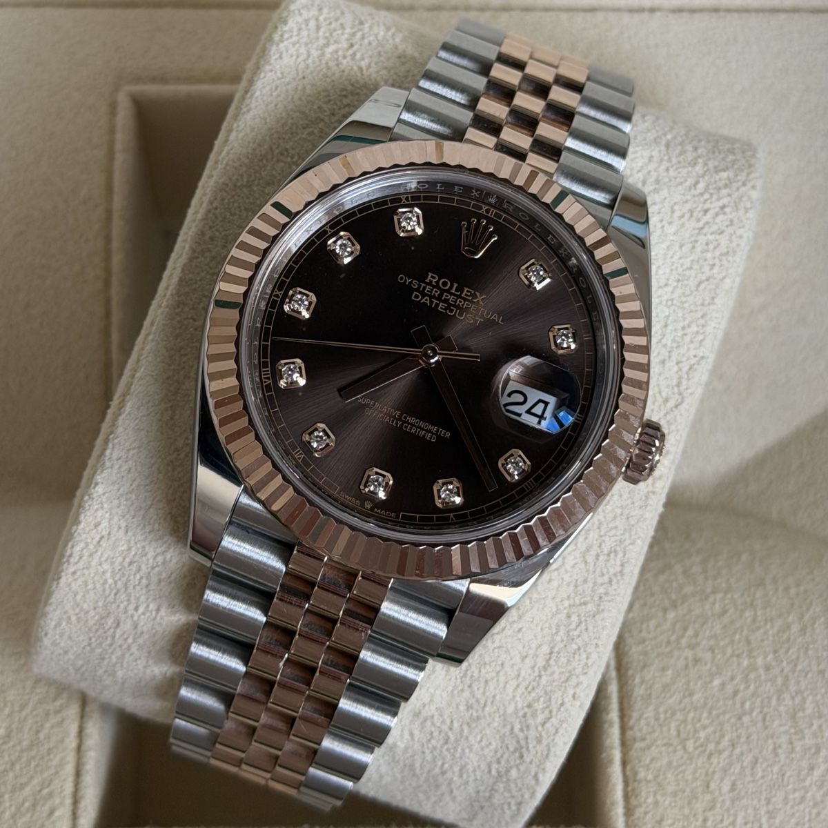 Rolex Orologi: Rolex Datejust 41 Chocolate Diamond 2023 – Usato da Zizers venduto da Taktgeber