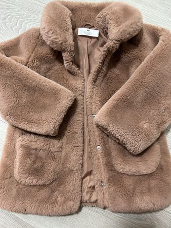 H&M Mädchen Jacke Teddyfell Herbst Winter Grösse 128