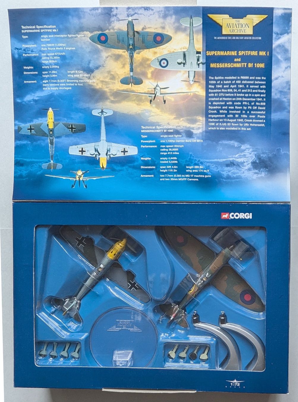 Corgi Toys Kit di modellismo & Modellini statici: Corgi Spitfire MKI + Messerschmitt 109E, 1/72 – Nuovo (secondo la descrizione) da Olten venduto da J.Cooper58 2