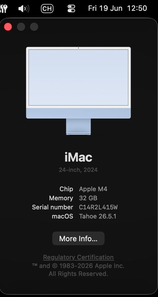 Apple PC: iMac 24" M4, 10CPU 10 GPU, 32 GB RAM, 2 TB SSD – Usato da Kollbrunn venduto da MHeider 5