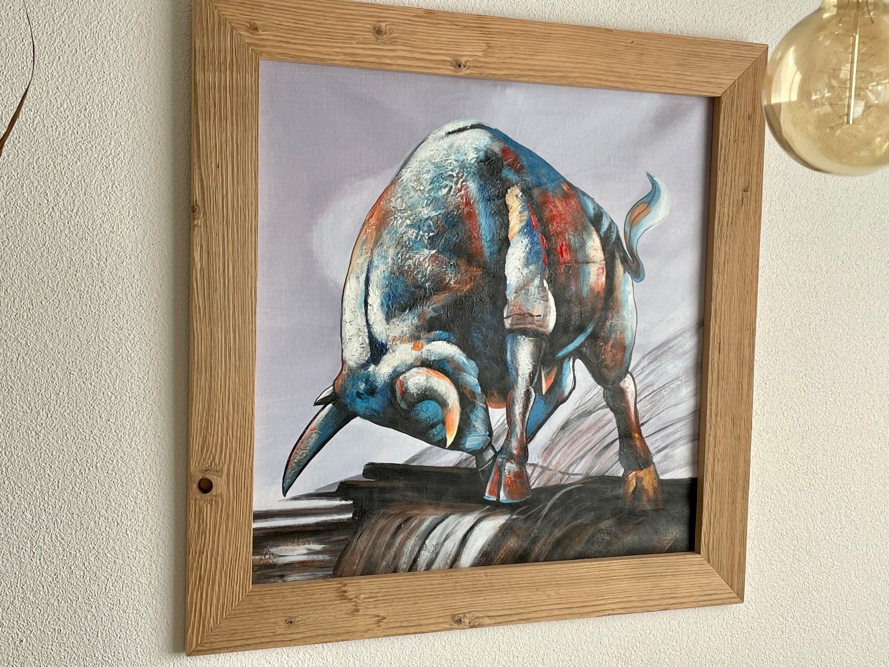 Foto & Immagini: Bild Stier auf Leinwand in Öl oder Acryl – Usato da Brunnen venduto da Holz-style 4