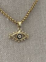 Halskette mit Anhänger "Auge" in Goldfarbe wie Paris London