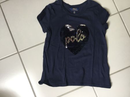 Ralph Lauren T-Shirt mit Pailletten bestickte, Gr. 8-10