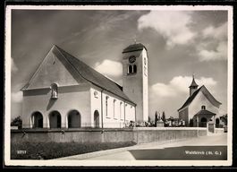 AK Waldkirch /SG, Kirche und Friedhof