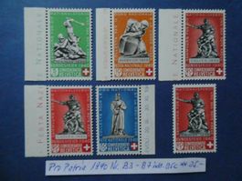 Pro Patria 1940 Nr. B3-B7 inkl. B5c postfrisch **
