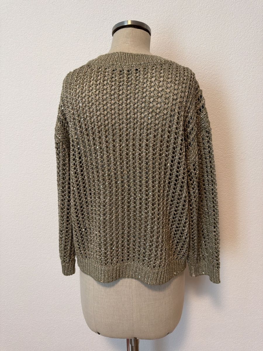 Maglioni & Felpe: Glitzer Pullover Gr. M 38 Khaki Glanz Perlen Strass Strick S – Nuovo (secondo la descrizione) da Binz venduto da Sandra830 2
