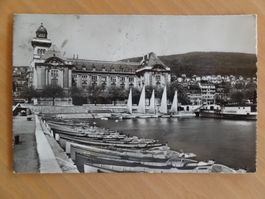Neuchâtel - le port et l'hôtel des postes - 1954