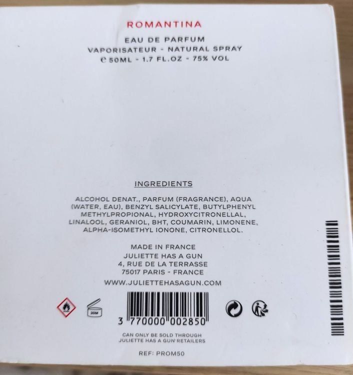 Profumi & Eau de Toilette: Juliette has a Gun Romantina 50ml – Nuovo (secondo la descrizione) da Renens VD venduto da cla_7zv5 3