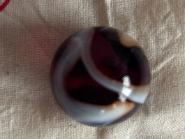 Glasmurmel (rot / weiss / 20mm / Glasi Hergiswil)