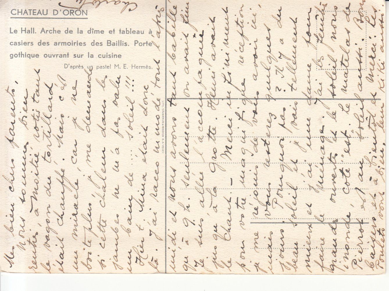 Cartoline postali: Oron Château ca. 1940 – Usato da Bürglen TG venduto da StampGraf 1