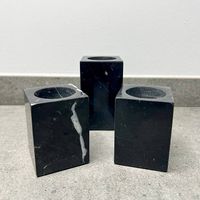 3 piece decorative stone candle holders - New!