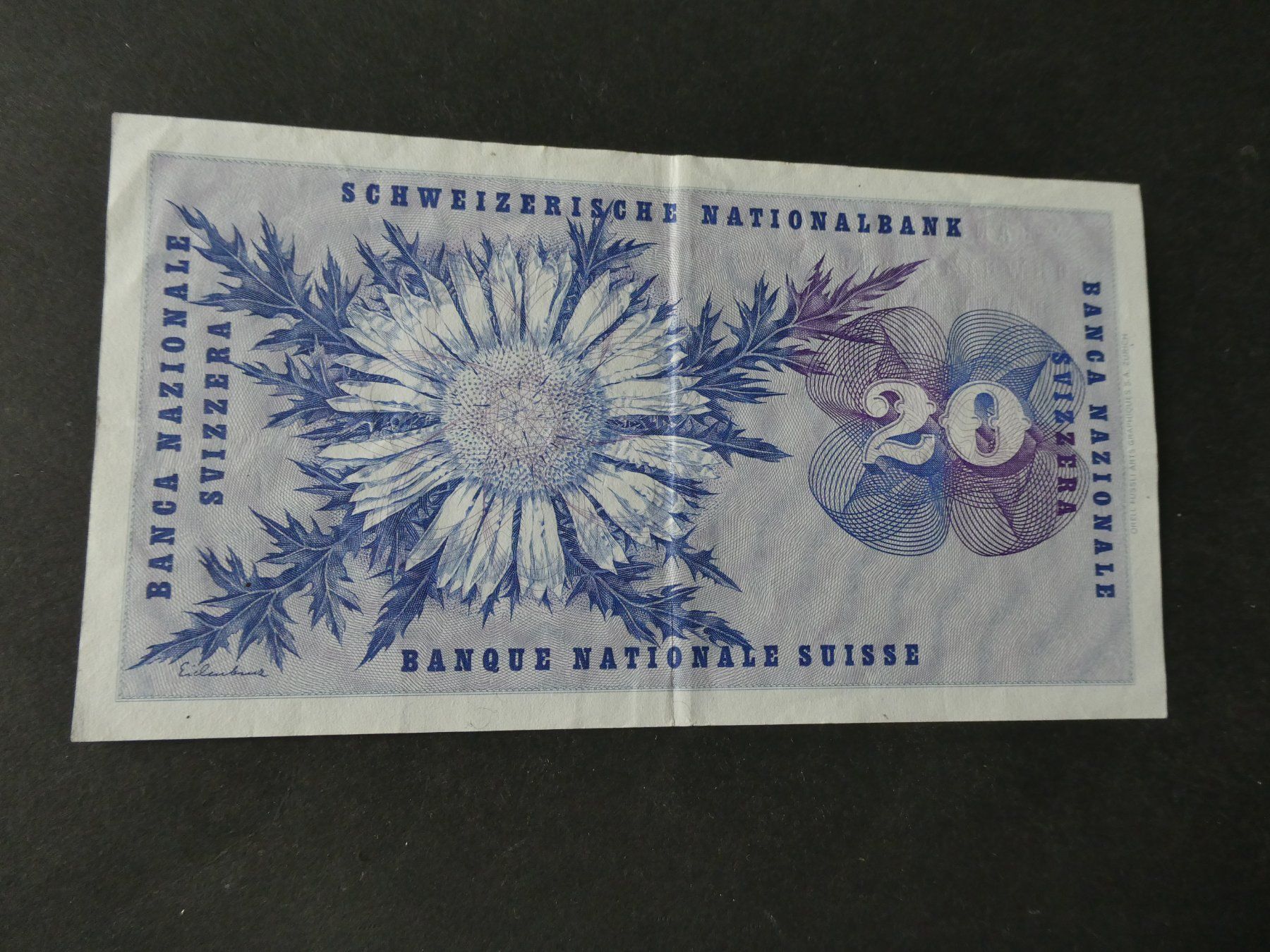 Banknoten: Schweiz 1976,  20 Franken – Gebraucht aus Hinterforst von rohusri 1