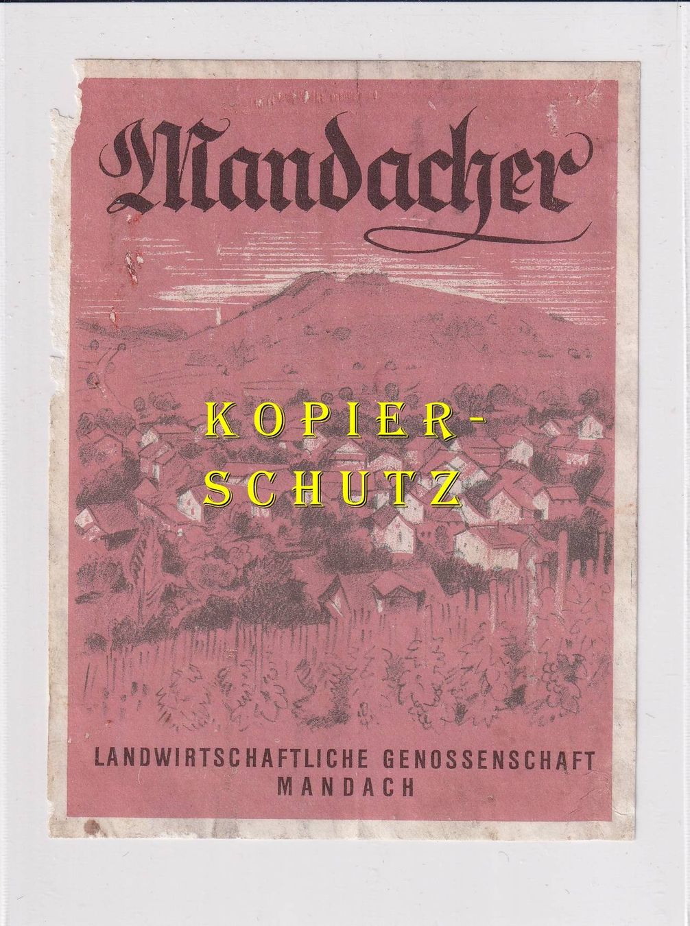 Papier: Etikette - Mandacher /bd – D'occasion à Hombrechtikon par Rudolf07