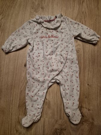 Obaibi Baby Strampler / Pyjama weiss mit Blumen Grösse 68 cm