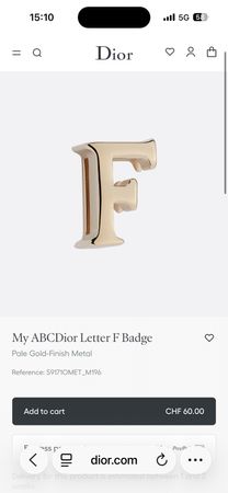 Dior Badge fur ABC Dior Buchstabe ‘F’