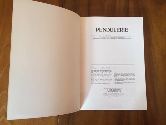 Libri: Pendulerie J.C. Nicolet – Usato da Zürich venduto da maxxam36 1