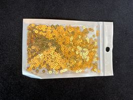 Pailletten Set goldfarben rund Bastelbedarf neu