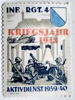 Soldatenmarken 2.WK, Infantrie Rgt 4, Aufdr rot, Wi Inf 58