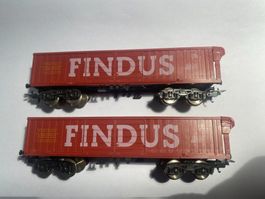 Lima 2x Güterwagen Findus SNCF, DC Achsen