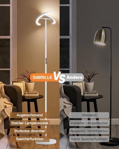 Lampadari & plafoniere: Stehlampe Wohnzimmer LED Dimmbar 1300LM Deckenfluter Touch – Nuovo e nell'imballaggio originale da Hundwil venduto da pak_7zvn 5