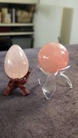 💗 Lot Quartz rose (œuf & sphère) – Sensibilité & intuition