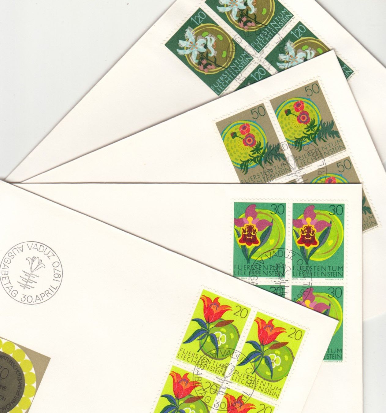Tutti i francobolli: LBK 456 - 459 im 4er-Block FDC – Usato da Bürglen TG venduto da StampGraf