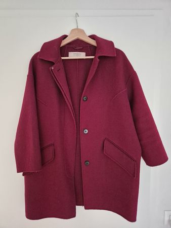 Zara Basic Mantel in Bordeauxrot – Grösse S
