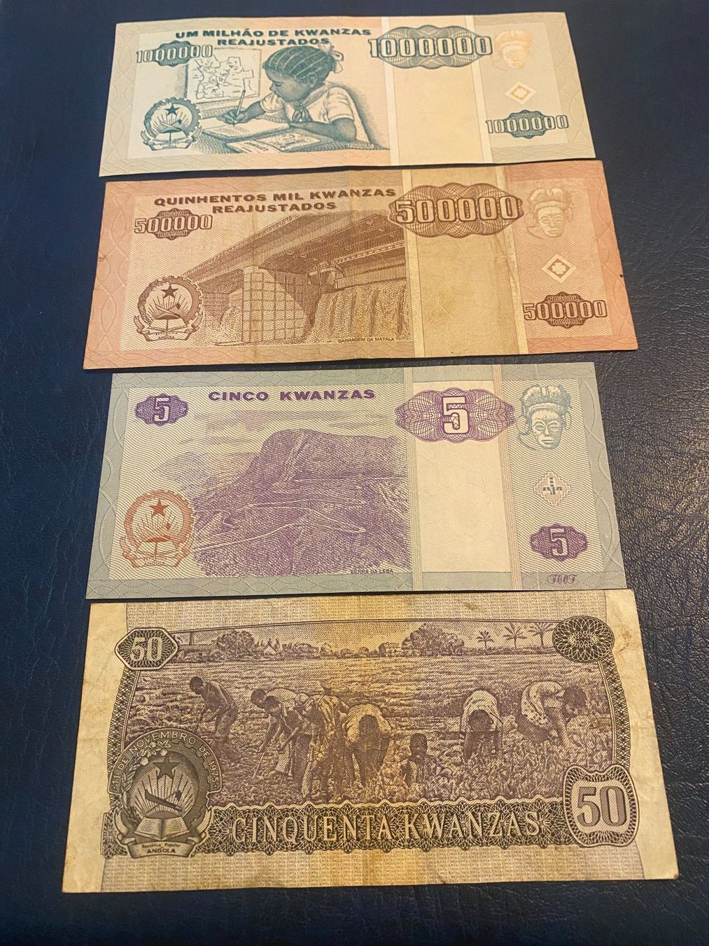 Banknoten: 4 Banknoten Angola – Gebraucht aus Dällikon von Woldbanknoten 2