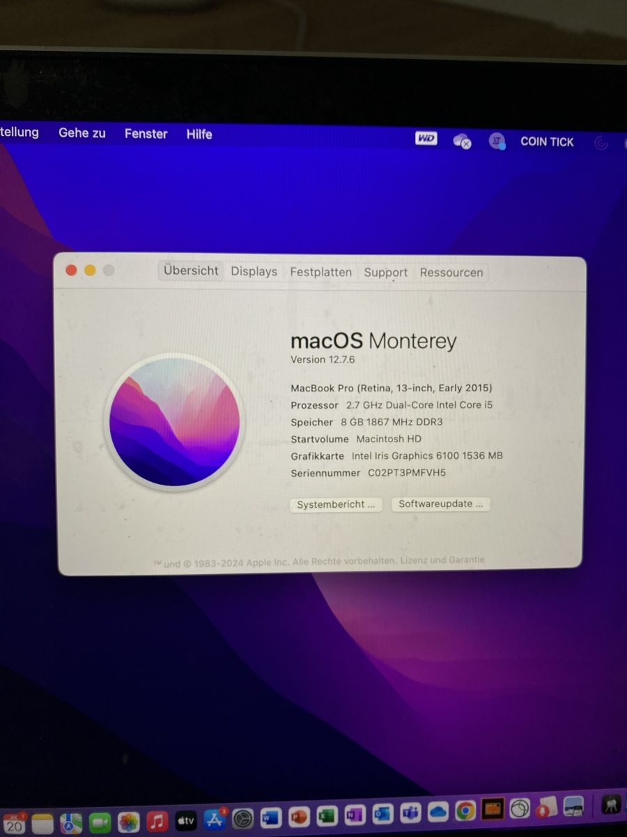 Apple Notebooks: MacBook Pro (8GB SSD, 13", early 2015) – Gebraucht aus Solothurn von damomami 4