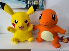Grosse Pokémon Plüschtiere - Glumanda und Pikachu - Neu