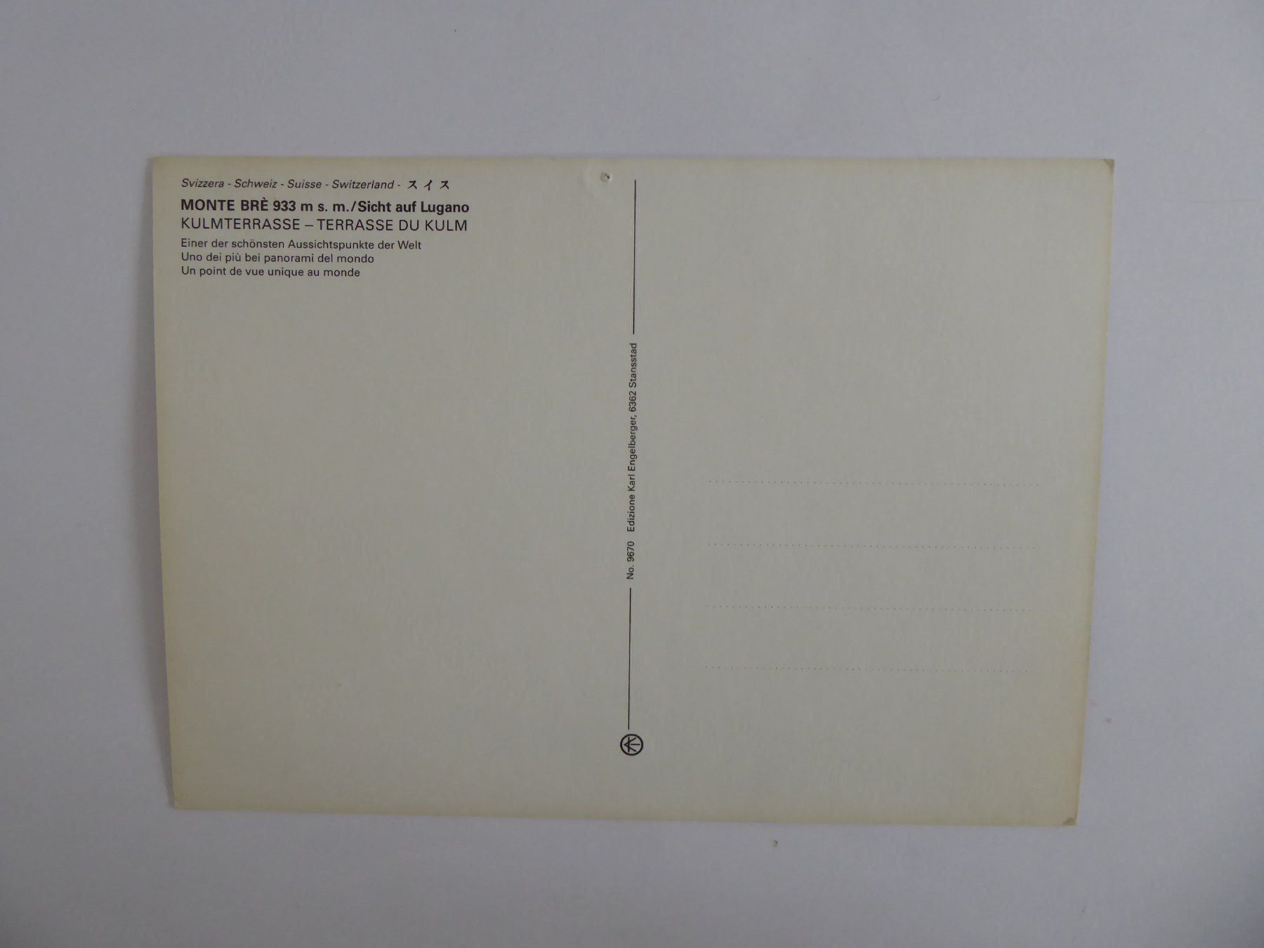 Cartoline postali: Ansichtskarte Postkarte Lugano - Sicht vom Monte Bre – Usato da Turbenthal venduto da Panau 1