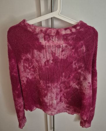NATYOURAL Pullover pink batik Muster made in Italy Grösse S