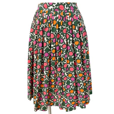Jupe/Rock XS/S Baumwolle Strukturstoff bunt VINTAGE 1950s