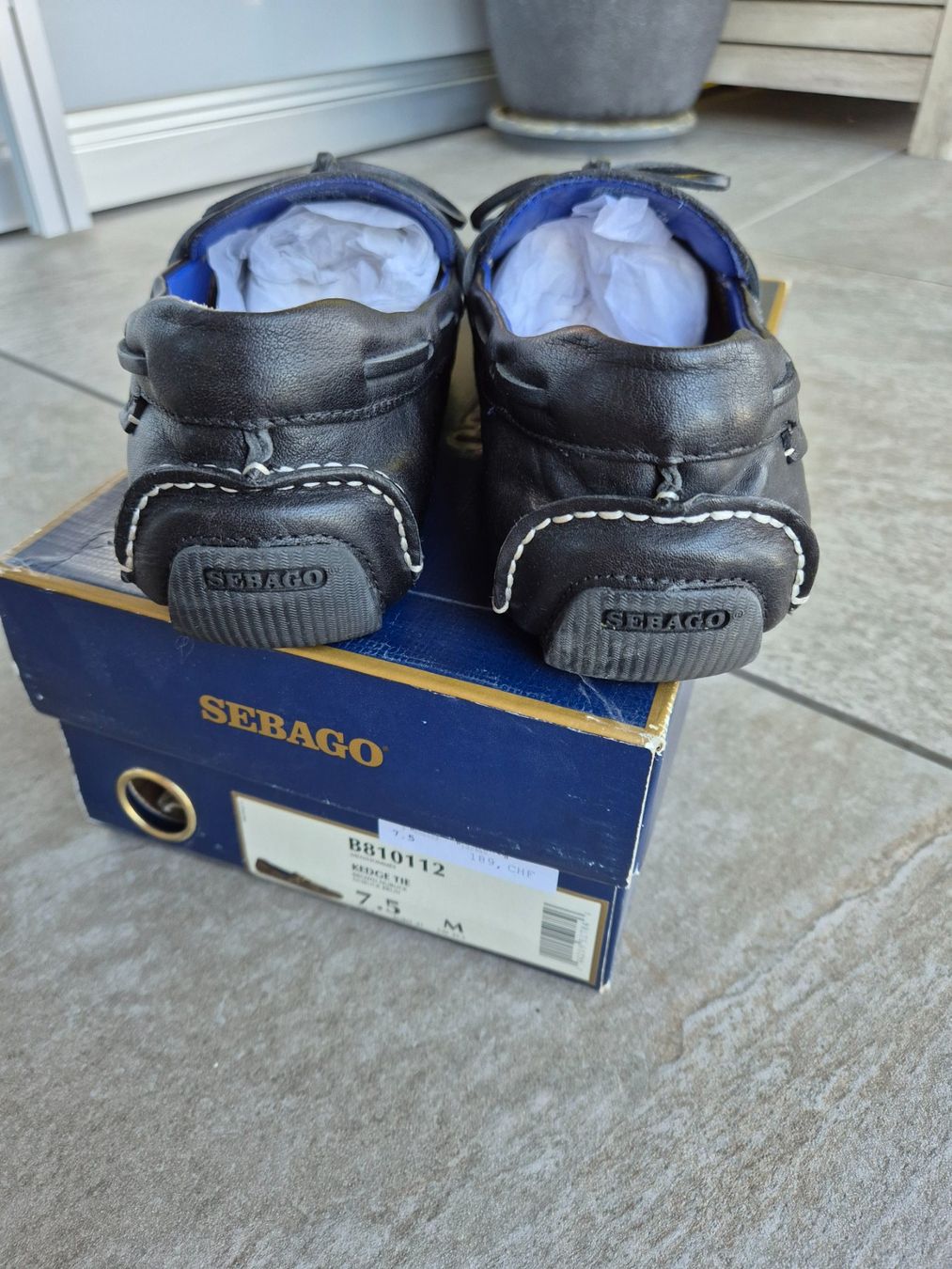 Sebago Scarpe da uomo: Mocassins Sebago cuir noir pointure 41 - NEUF – Nuovo e nell'imballaggio originale da Genève venduto da Talhinho 1