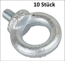 10 Stk. Ringschraube M8 verzinkt. Kostenfreie Lieferung!