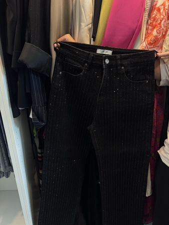 Jean femme noir avec strass taille standard