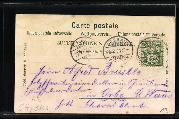 Cartoline postali: Litho Herisau, Kaserne, Cantine Breitfel – Usato da Berlin venduto da bartko-reher 1