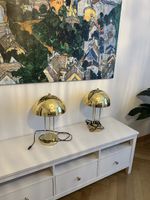 2x Vintage Tischlampen in Messingoptik / Pilzlampe – Set
