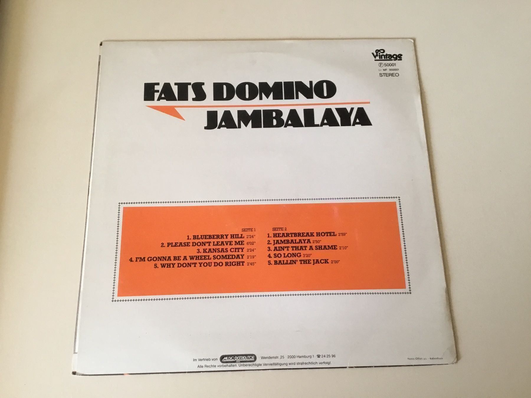 Dischi in vinile: Fats Domino / Jambalaya – Usato da Kreuzlingen venduto da Schuggerman 1