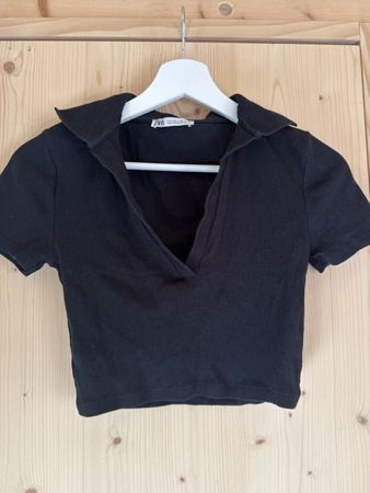 ZARA Polo-Shirt schwarz Grösse S guter Zustand