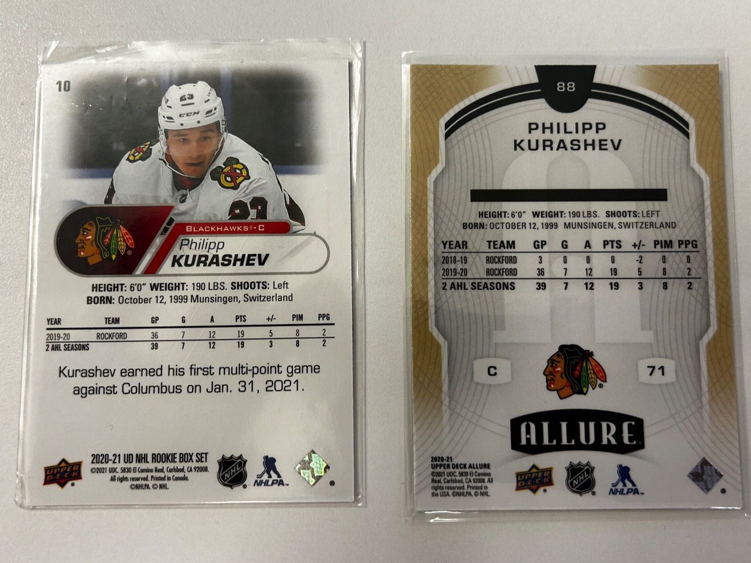 NHL Carte collezionabili: Upper Deck NHL 2x Philipp Kurashev Sportscards – Usato da Oberwil-Lieli venduto da Mhd 2