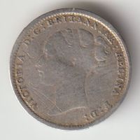 1866 Silber Four Pence Groat Maundy Money GB, Antik, bemalt
