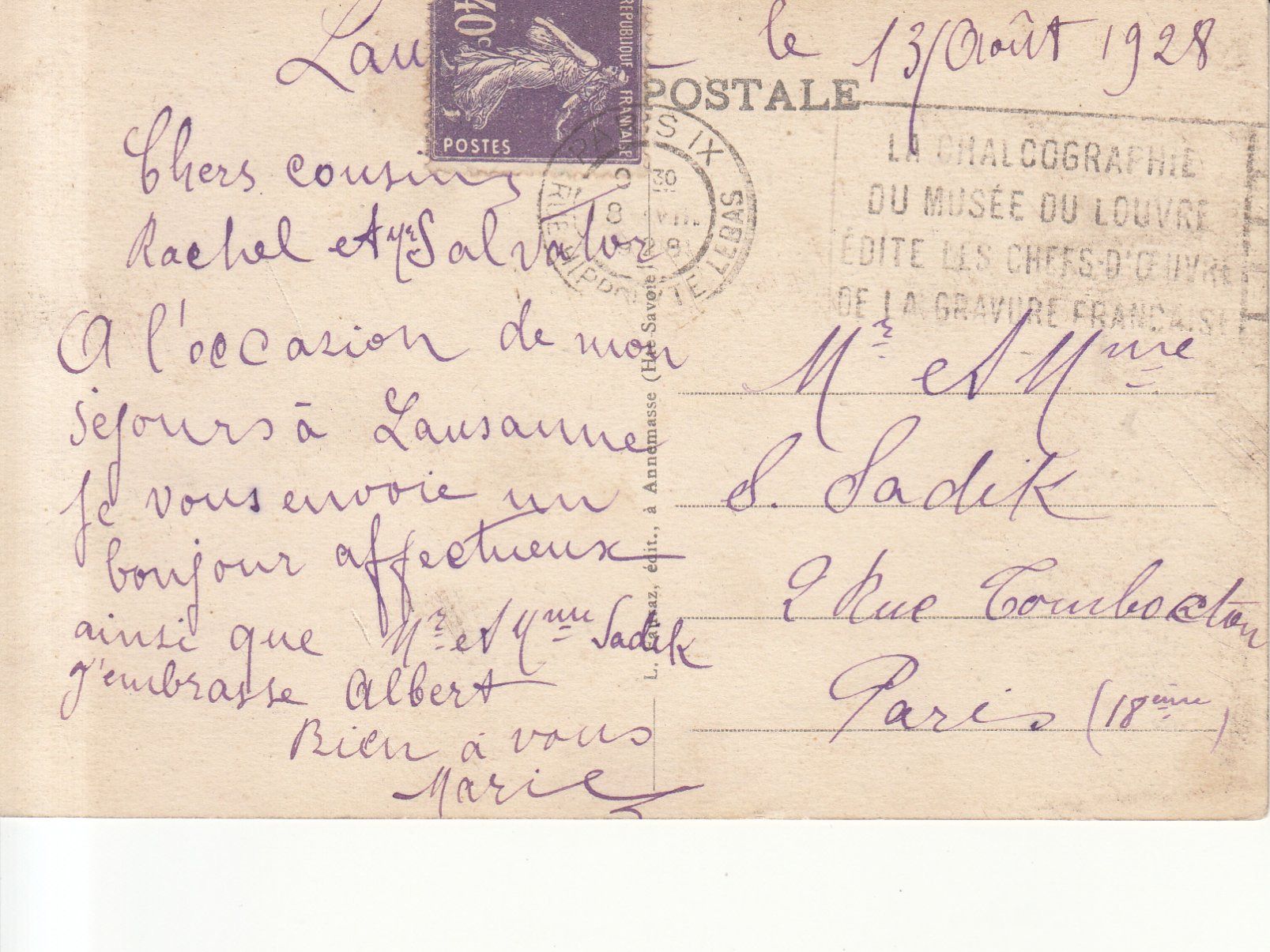 Cartoline postali: Genève 1928 – Usato da Bürglen TG venduto da StampGraf 1