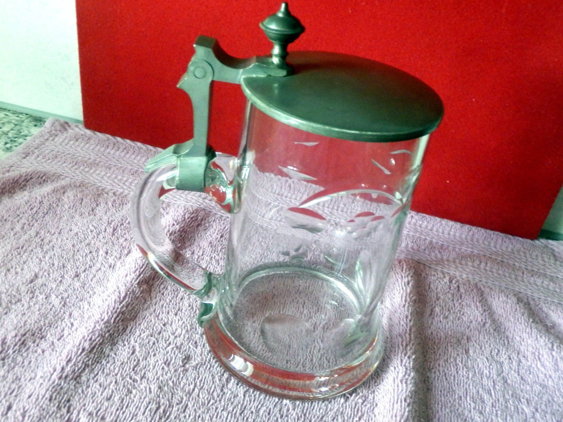 Gläser: Bierhumpen mit Henkel und Zinndeckel – Gebraucht aus Ueberstorf von dinbau 4