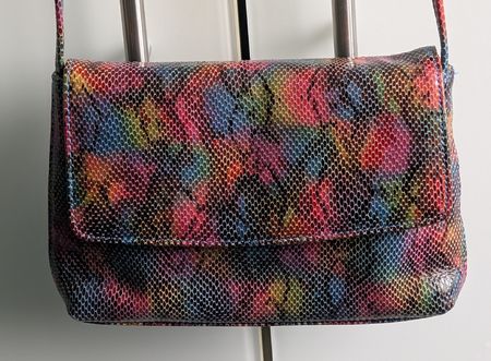 Medici Vintage Umhängetasche, Regenbogenfarbe, Lederoptik, 