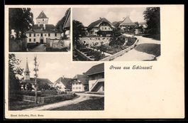 AK Schlosswil, Schloss, Garten und Kirche