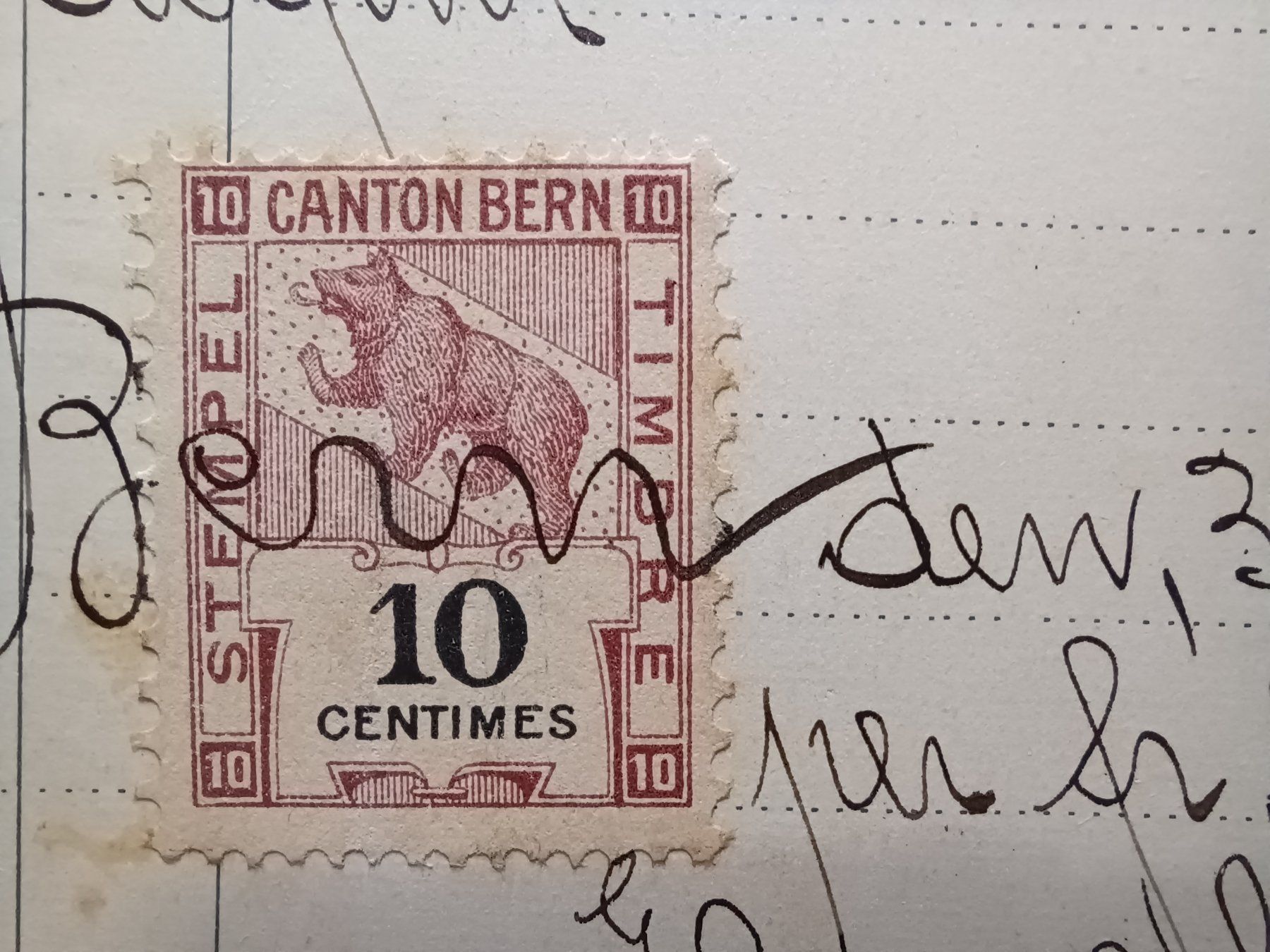 Alle Briefmarken: Antike Rechnung  Firma "Fritz Gerber, Bern". 1910 – Gebraucht aus Aarau Rohr von mgvw 1